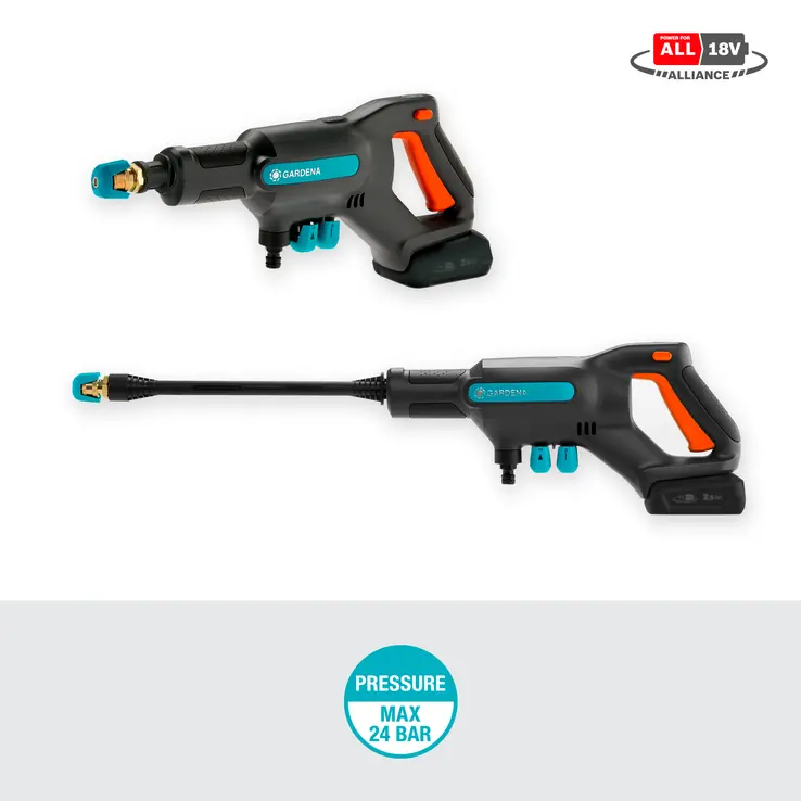 德國製造 GARDENA 18V 充電式中壓清洗機 (1電18V4.0AH & 1充) -香港行貨